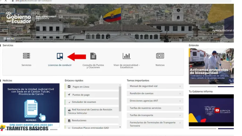 Accede a la sección de Licencias