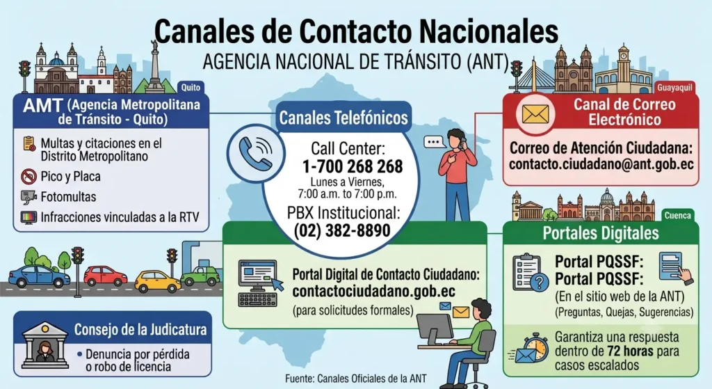Canales de Contacto a Nivel Nacional