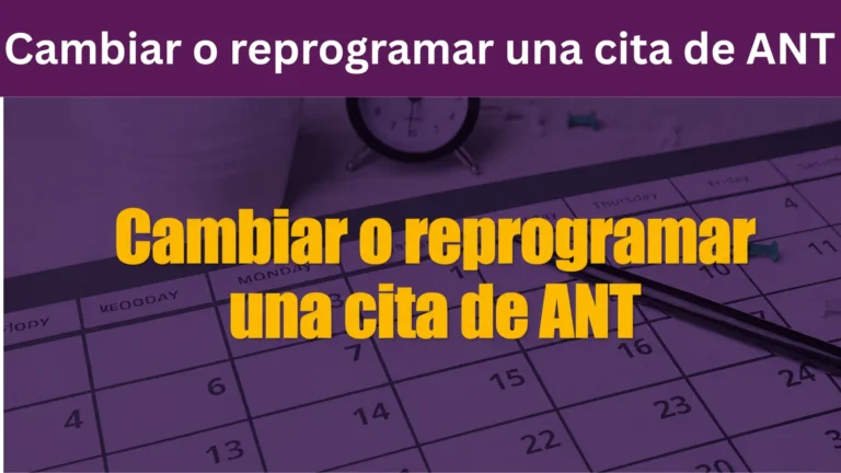 Cómo Cambiar o Reagendar un Turno ANT