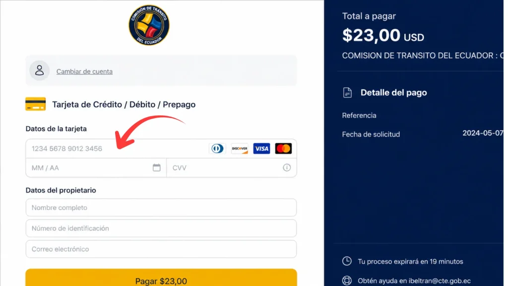Paso 6: Complete el pago de su multa ANT
