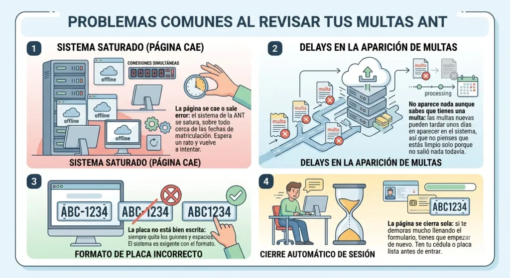 Problemas Comunes al Revisar tus Multas ANT