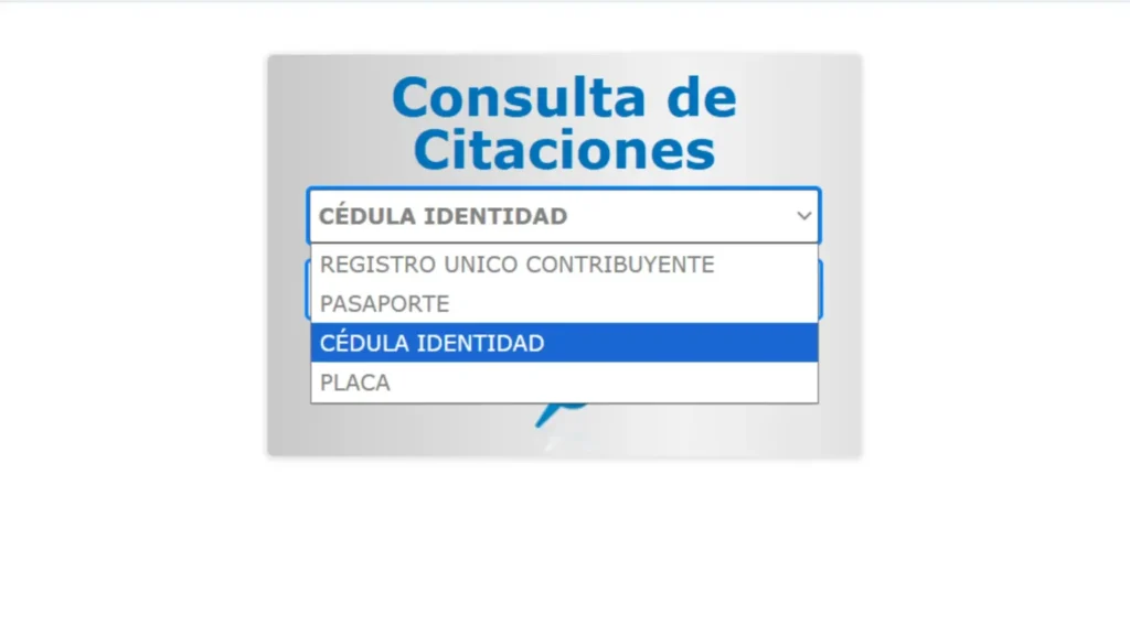 Selecciona la consulta por cédula