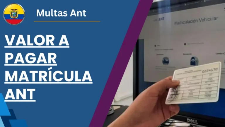 Valor a Pagar Matrícula ANT 2026